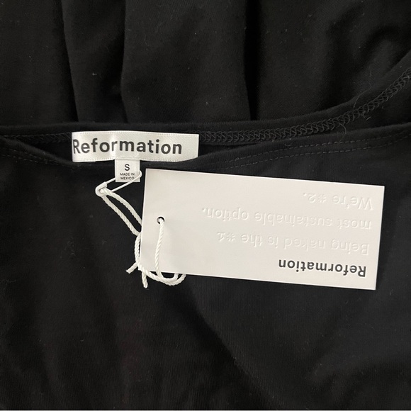 Reformation Black Pleated Sundress Square Neck - Picture 4 of 10